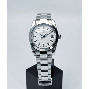 Custom Grand Seiko Mod • White GS Blue Seconds Crown Buckle Engrave • 36mm